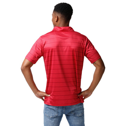 FOCO NCAA Mens NCAA College Team Logo Striped Polyester Polo Short Sleeve Shirt