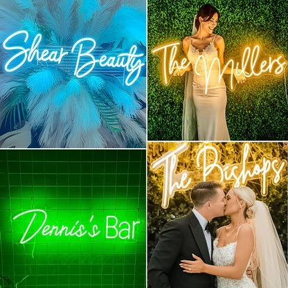 CIONAOR Custom Neon Sign, Custom LED Neon Sign Customizable for Wedding Bar Salon Beauty Business Light Up Name Sign, Personalized Neon Light Suitable for Events Birthday Gifts Decorations