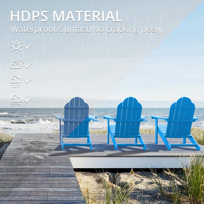 LUE BONA HDPS Adirondack Chairs Set, Fire Pit Outdoor Chair Weather Resistant with Cup Holder, Modern Plastic Chair Plastic for Patio, Deck, Proch, 350LBS, 4 Set, Dark Brown