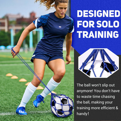 TOBWOLF Football Kick Trainer, Soccer Return Trainer Net Fits Ball Size 3, 4, 5, Hands-Free Soccer Kick Throw Training Aid