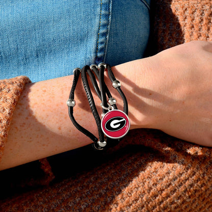 FTH Leather Cord Bracelet Silver Beads 7.5 Inch Officially Licensed