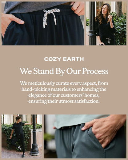 Cozy Earth Women's Studio Jogger Pants, Mid-Rise Lightweight Casual Joggers