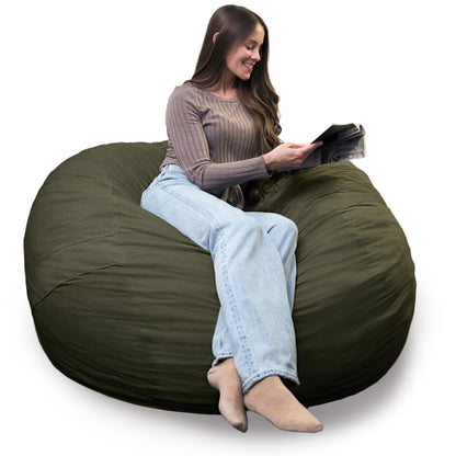 Big Joe Fuf 7Ft Giant Foam Bean Bag Chair, Oversized Couch with Removable Cover for Kids, Teens, Adults, Fog Lenox, Durable Woven Polyester, 7 Foot