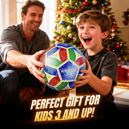 Rechargeable Light Up Soccer Ball Size 5 Tri-Color Glow in Dark