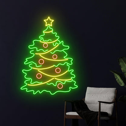 Custom Merry Christmas Tree Neon Sign Led Sign LED Lights (Merry Christmas)