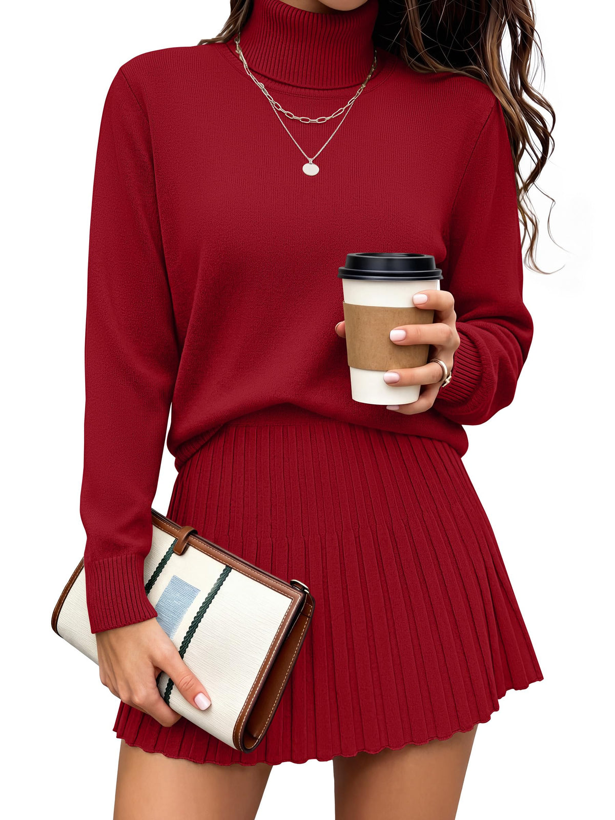Caracilia Skirt Sets for Women Fall 2 piece Outfits