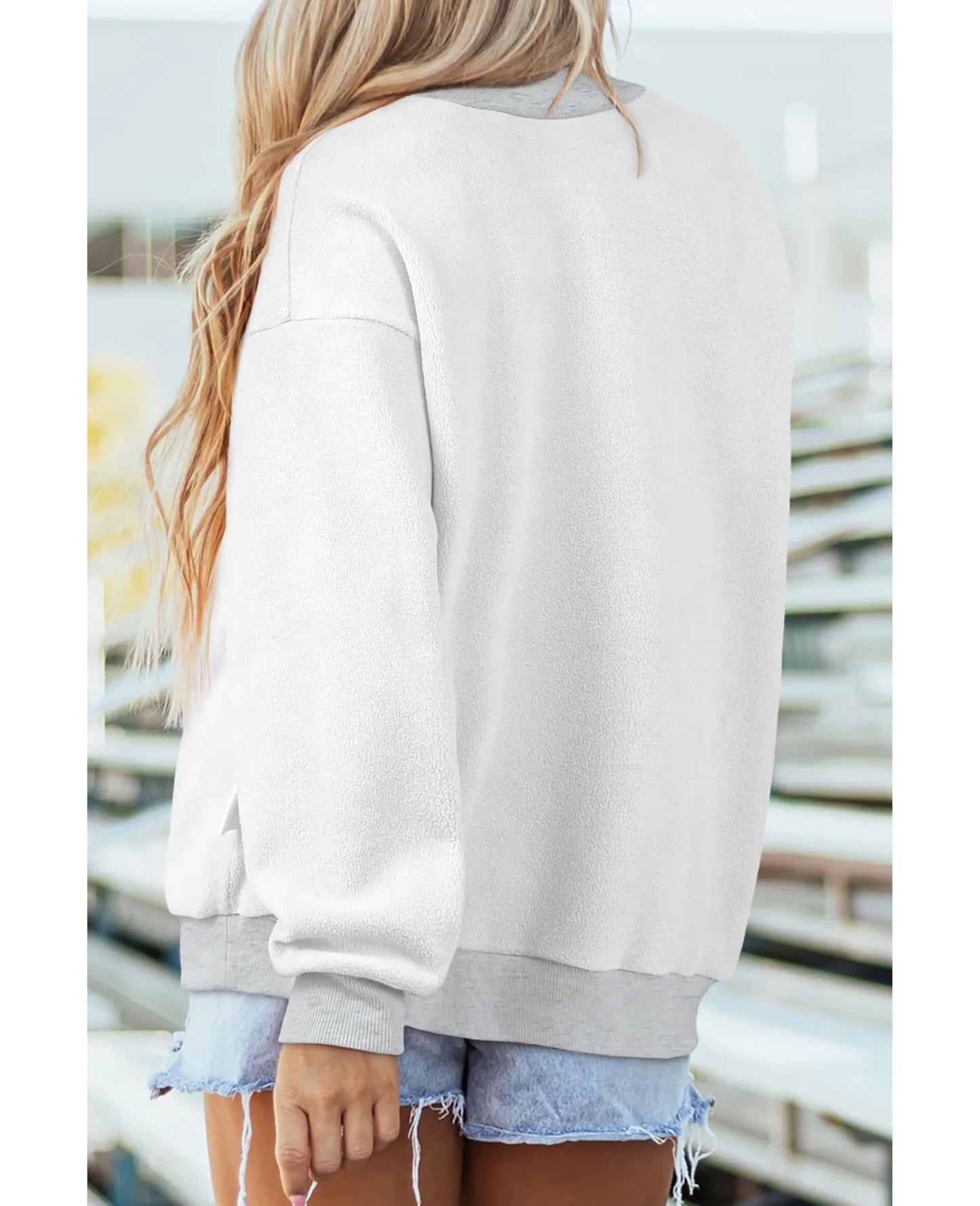 SELINK Womens Double Printed Reversible Mock Neck Sweatshirts Pullover Tops
