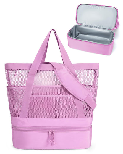 BAGSMART Beach Bag for Women, Large Beach Bag Swim Pool Bag