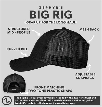 ZHATS NCAA Mens Big Rig Trucker Hat