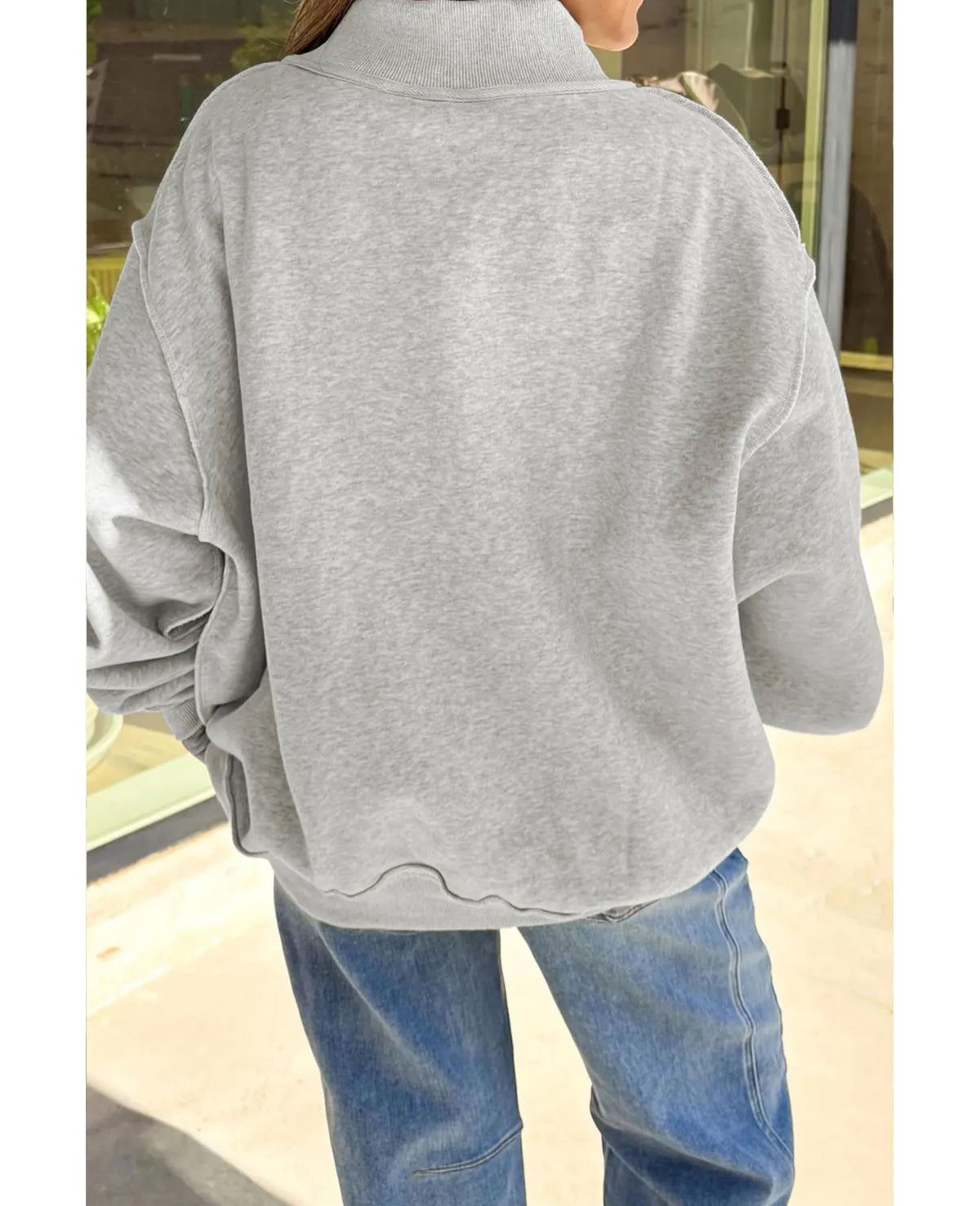 SELINK Womens Double Printed Reversible Mock Neck Sweatshirts Pullover Tops