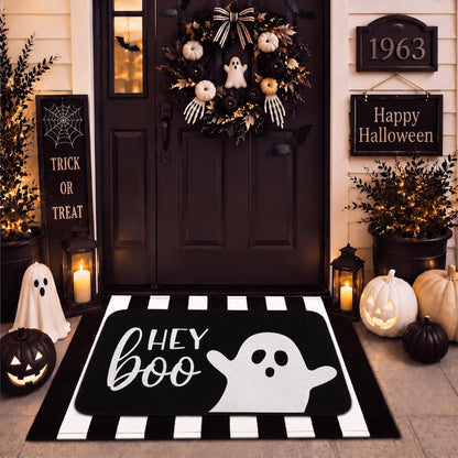 Tinideya 2 Pcs Halloween Door Mats Outdoor Layered Ghost Front Door Mat