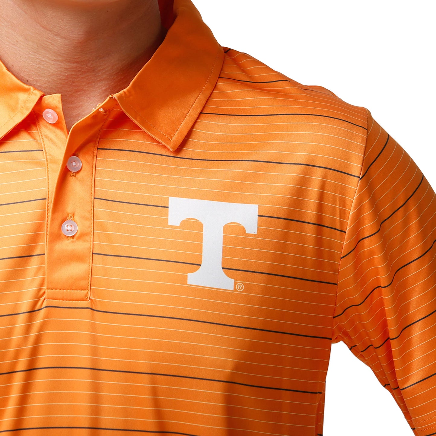 FOCO NCAA Mens NCAA College Team Logo Striped Polyester Polo Short Sleeve Shirt