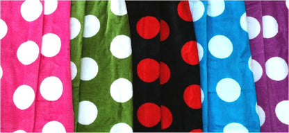BY LORA Polka Dot Cotton Womens Terry Velour Spa Wrap Towel, Aqua, XXL
