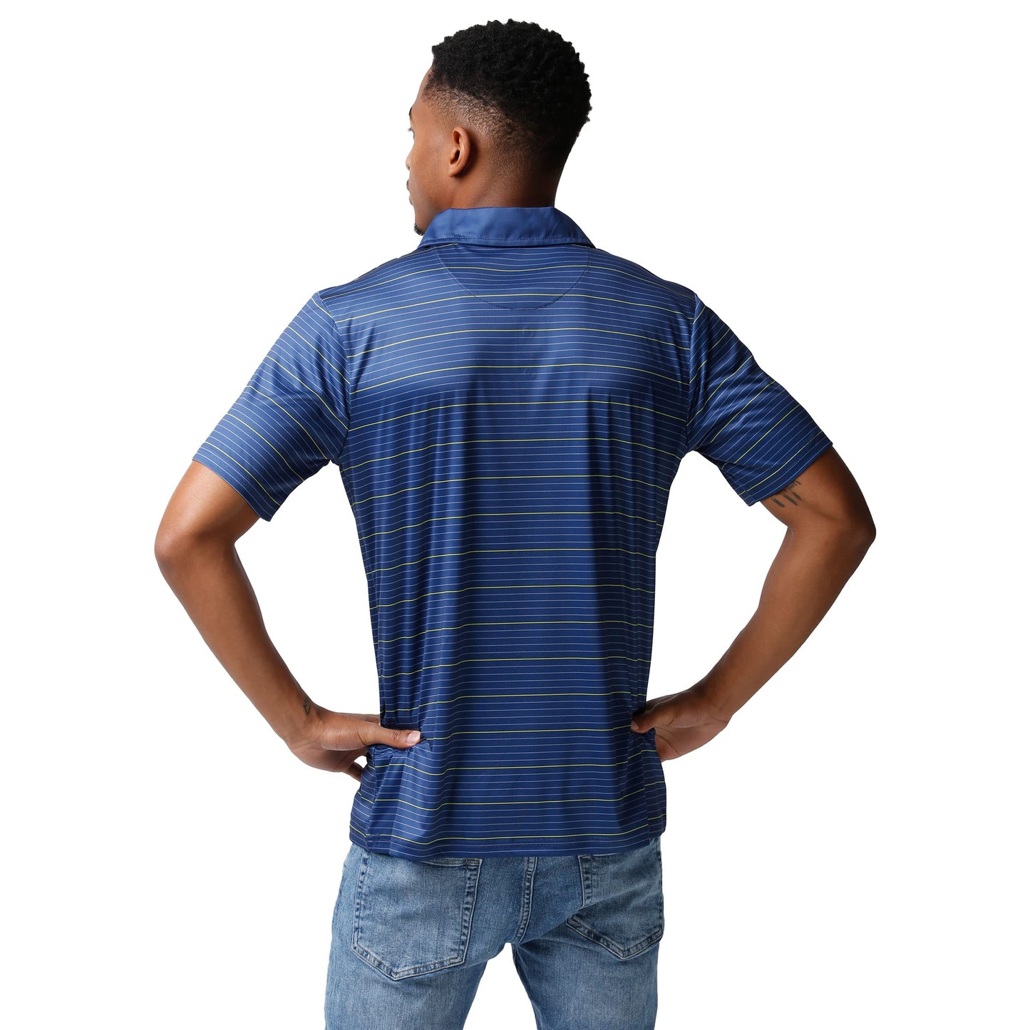 FOCO NCAA Mens NCAA College Team Logo Striped Polyester Polo Short Sleeve Shirt
