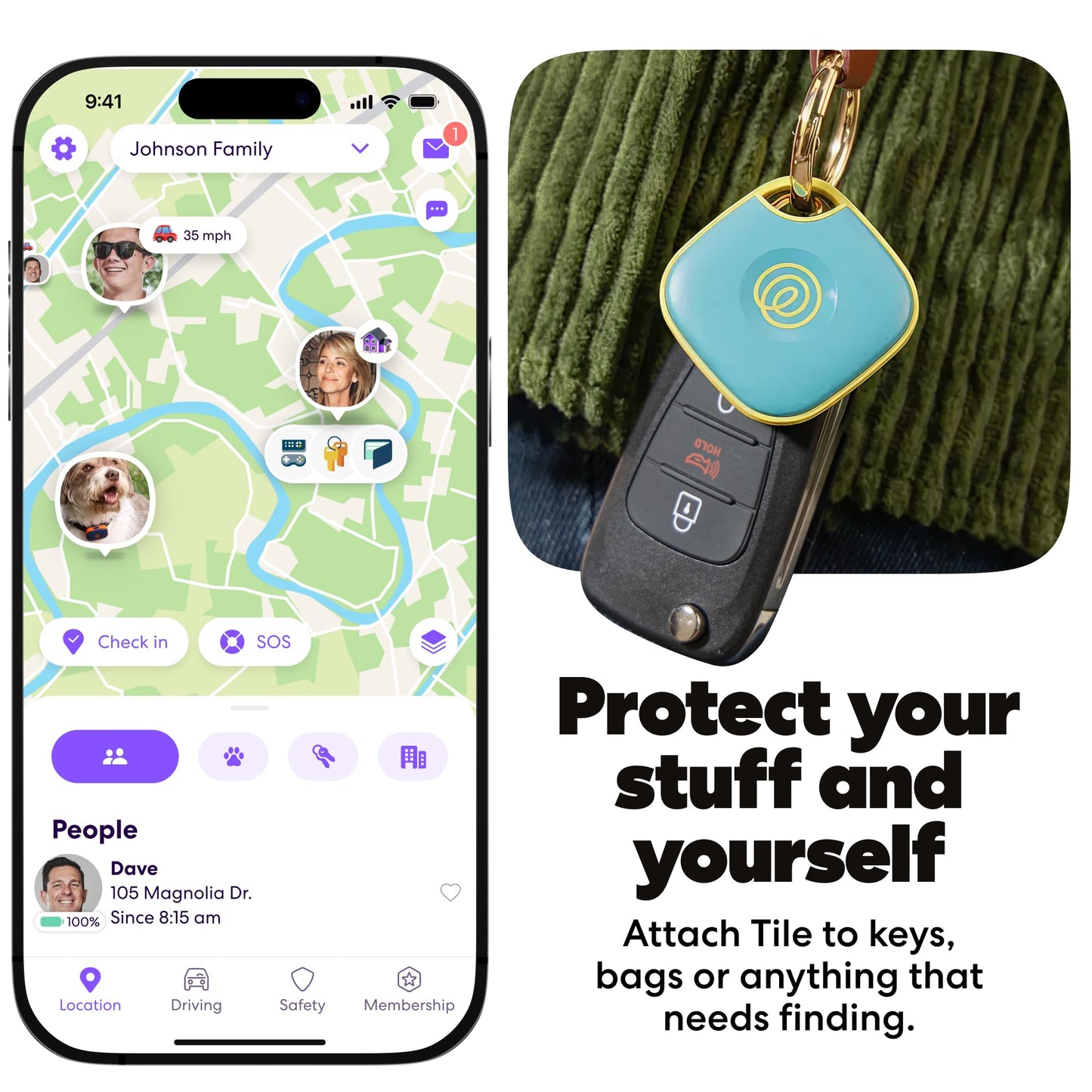 Life360 Tile - Bluetooth Tracker, Keys Finder and Item Locator for Keys, Bags and More. Phone Finder. Both iOS and Android Compatible. 1-Pack (Green Surf)