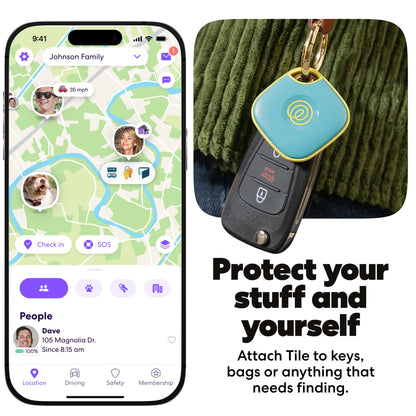 Life360 Tile - Bluetooth Tracker, Keys Finder and Item Locator for Keys, Bags and More. Phone Finder. Both iOS and Android Compatible. 1-Pack (Green Surf)
