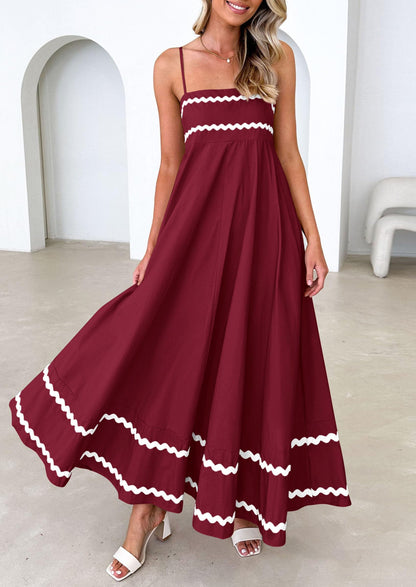 PRETTYGARDEN Women's Summer Spaghetti Strap Boho Maxi Dress