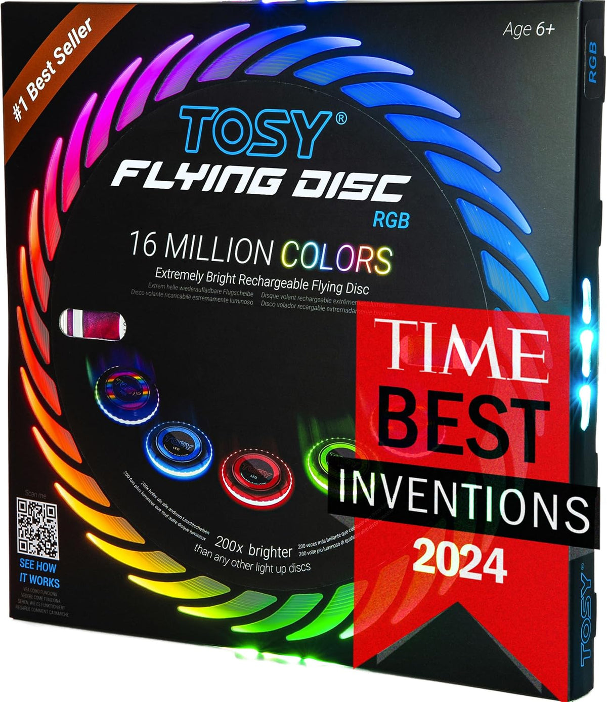 TOSY Flying Disc - 16 Million Colors RGB or 36 LEDs