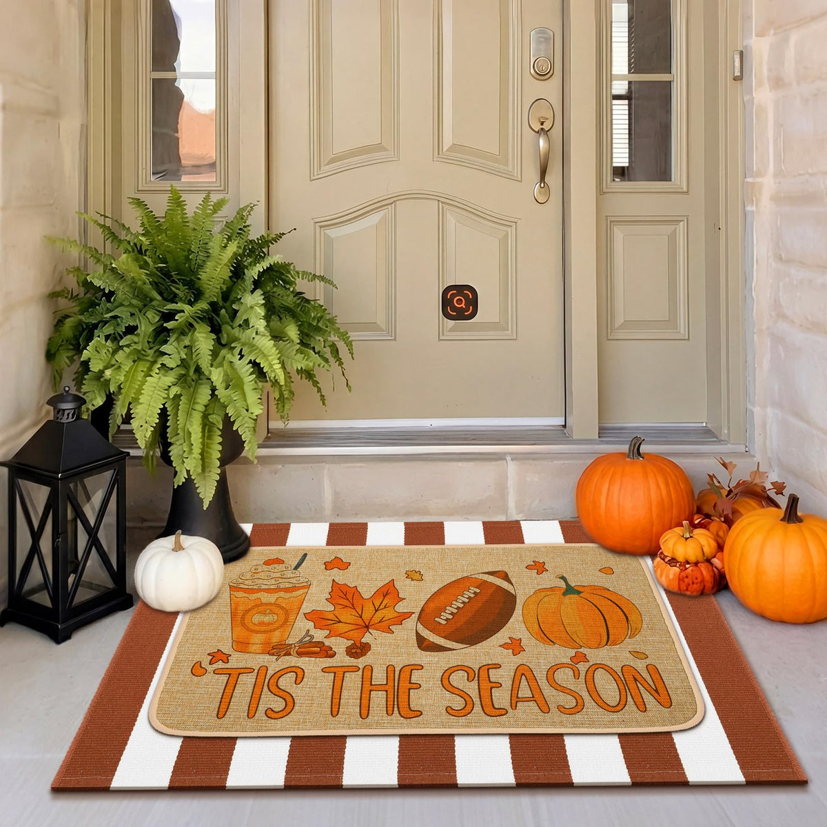Tinideya 2 Pcs Halloween Door Mats Outdoor Layered Ghost Front Door Mat