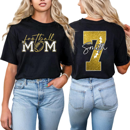 Personalized Football Mom Shirt with Kids Names and Jersey Number, Custom Football Mama Shirt, Women Sport Shirts
