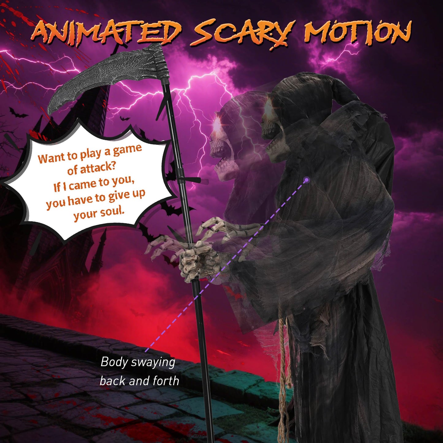 AW 9Ft Animatronics Flying Witch Hovering Broom Animated AC 100V-240V Halloween Outdoor Decoration Motion Activated 2026