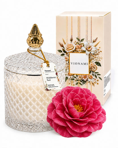 VIONAMI Ghost Orchid Rare Flower Fragrance Luxury Scented Candle Gift | Decorative Soy Candles Birthday Gifts for Women, Elegant Glass Jar, 14.8oz, 80Hr Long Lasting Burn, Luxury Candles for Women
