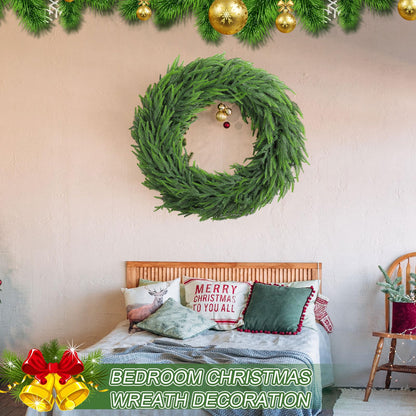 Wavwavw 48" Christmas Large Norfolk Pine Wreath for Front Door