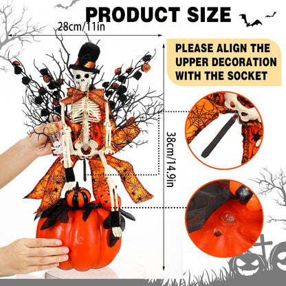 Daifunli Halloween Table Centerpieces Decorations Witch Boot and Pumpkin Artificial Flowers Halloween Tabletop Decorations for Home Kitchen Indoor Haunted Party Decoration 12x17 Inch