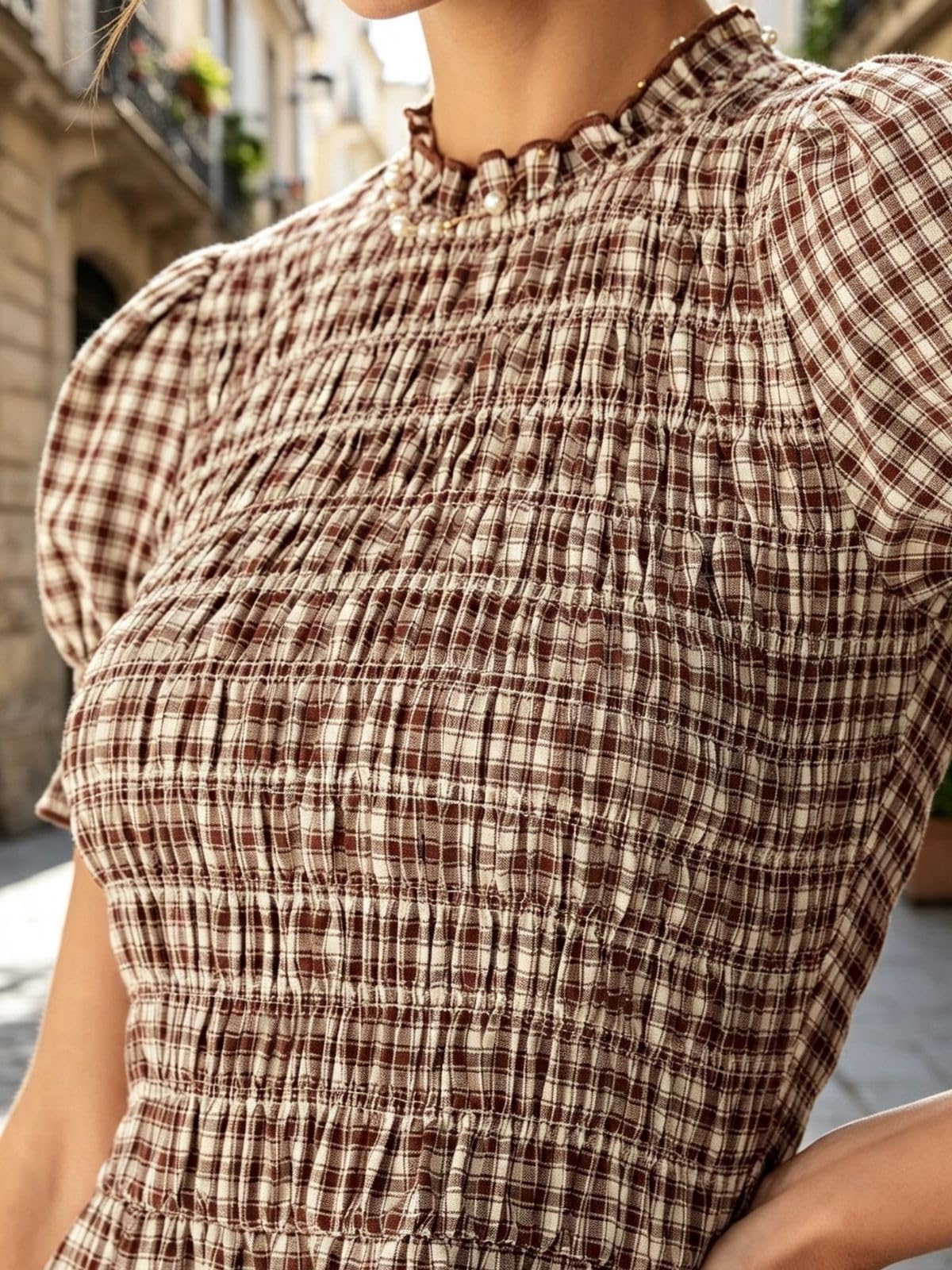 RIHOAS Plaid Gingham Mini Dress
