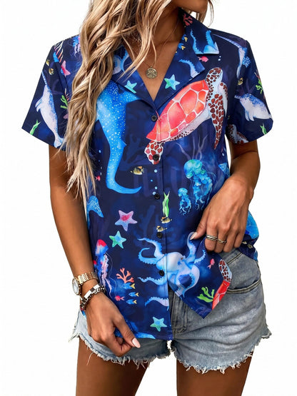 UNIQUEONE Womens Hawaiian Shirt