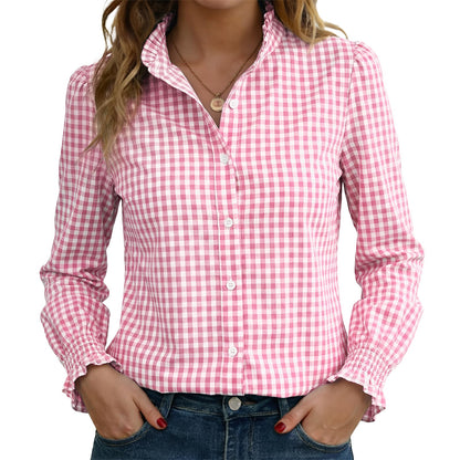 Funlingo Women's Striped Button Down Shirt