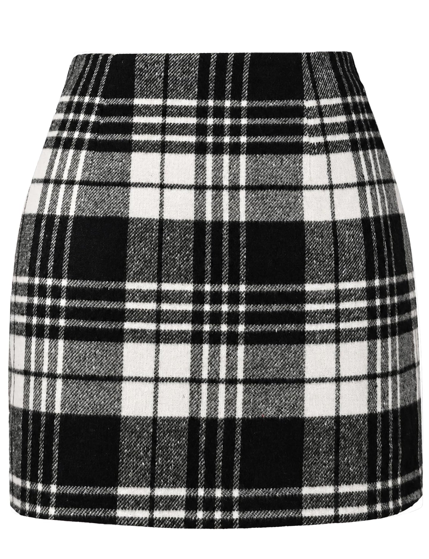 AURUZA Women's Plaid Pencil Mini Skirt