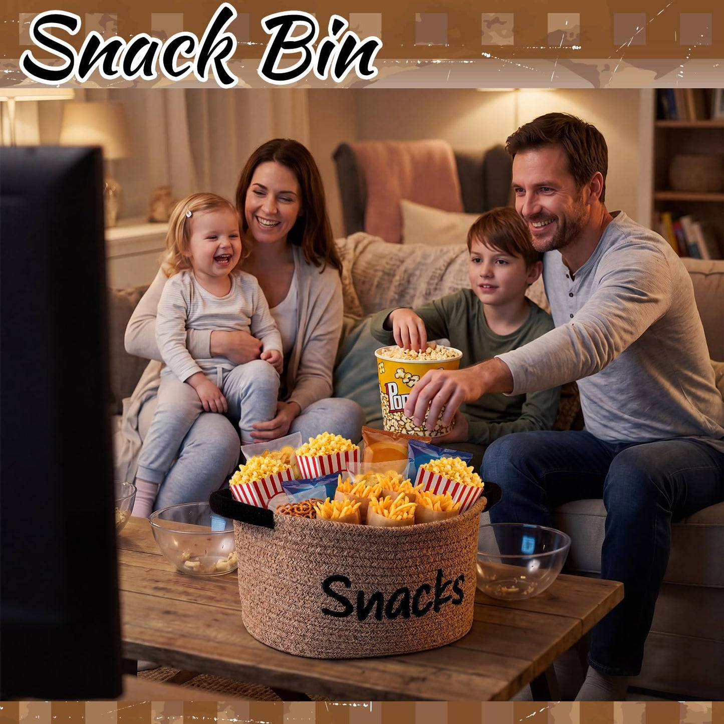 Yungyan Halloween Movie Night Supplies Snack Tray, Orange Gift Basket