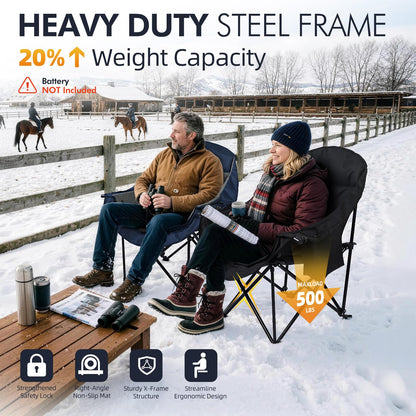 Oversized Camping Chairs for Adults - Heavy Duty Padded Outdoor Camp Chair