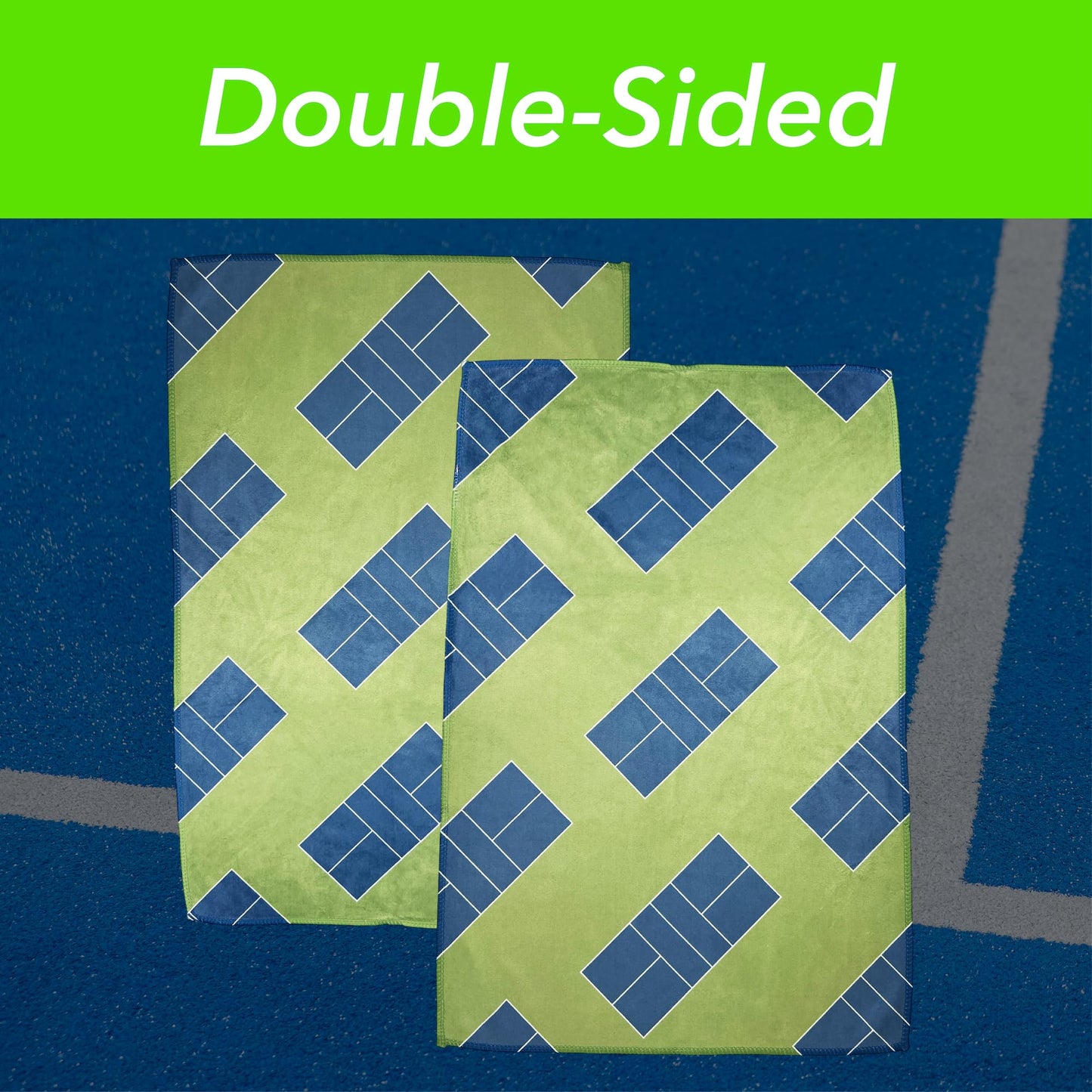 Pickleball Towel – Microfiber Sports Towel with Pickleball Pattern – Quick-Dry Sweat Towel for Pickleball Players, Accessories & Gifts (Teal Pickleball Paddles)