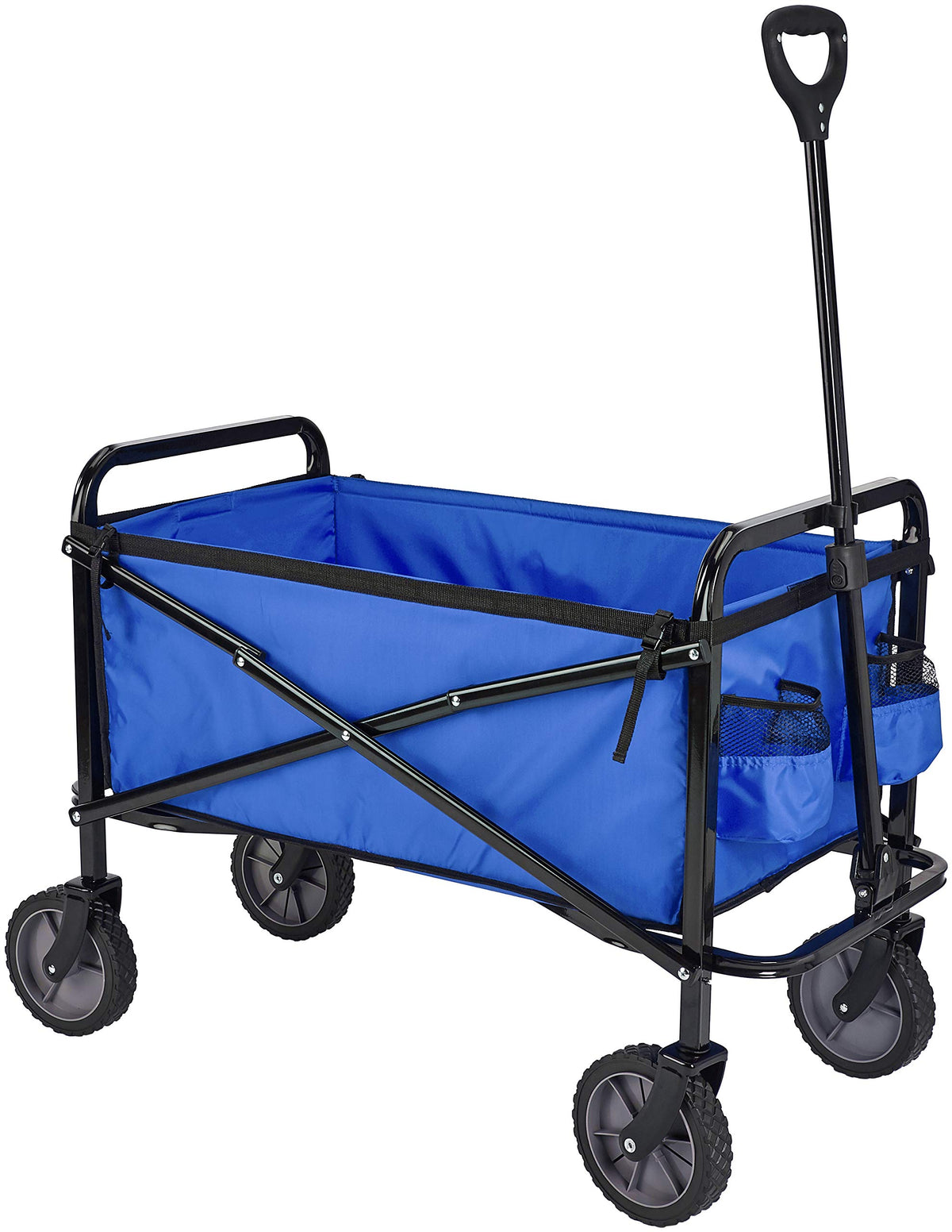 Amazon Basics Collapsible Heavy Duty Utility Wagon for Outdoor Sports, Camping, Garden, and Shopping, 265 Pounds Capacity, 27.6 x 40.9 x 20 inches, Black