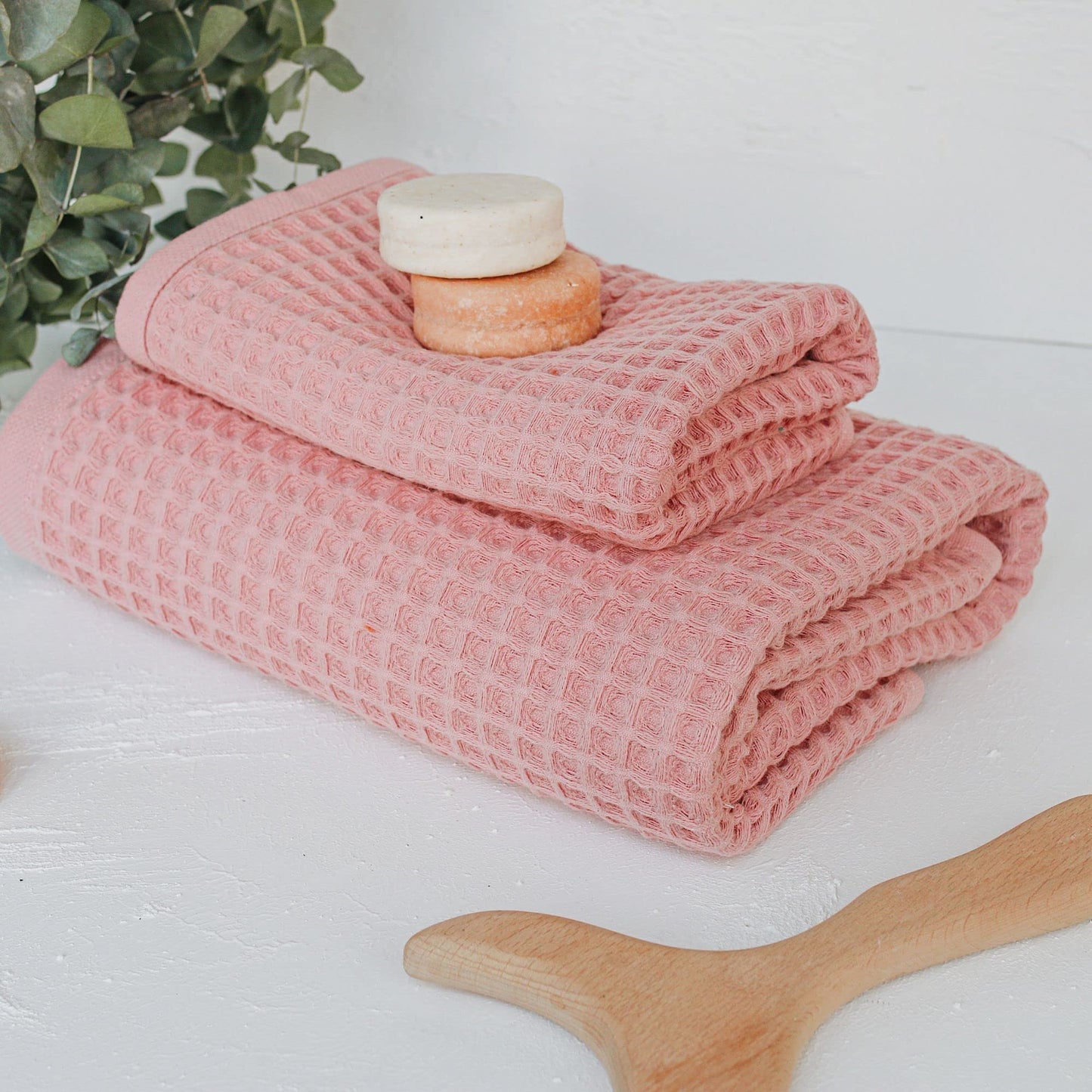 sea me at home Waffle Hand Towel – 100% Turkish Cotton, Quick-Dry, Soft and Absorbent Bathroom Towel (White)