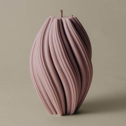 LAWA Swirl Candle - Beautiful Handmade Pillar Soy Wax Twirl Elegant Bubble Aesthetic Candle Housewarming Gift Home Room Shelf Decor Idea Spiral White Large