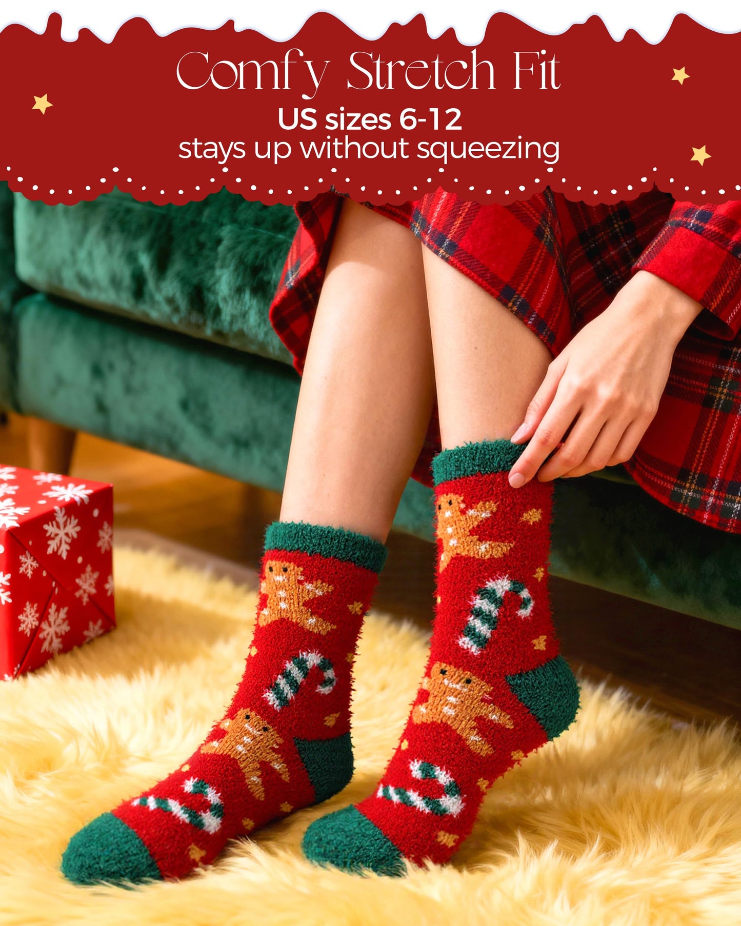 AIVEI Halloween Gifts Fuzzy Socks for Women Boo Spooky Basket Stuffers