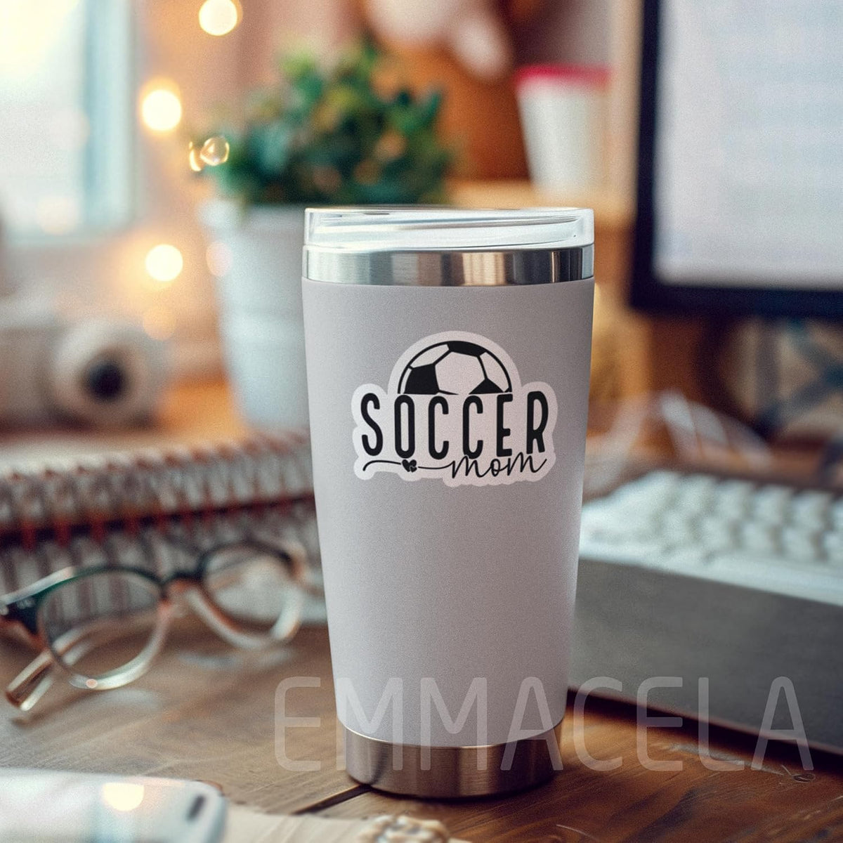 (3PCS) Soccer Mom Sticker - Waterproof Vinyl Decal for Books, Laptops, Tumblers, Water Bottles, Scrapbooks - Sport Stickers Gift for Mom, Mama - 3 x 2.3 Inch.