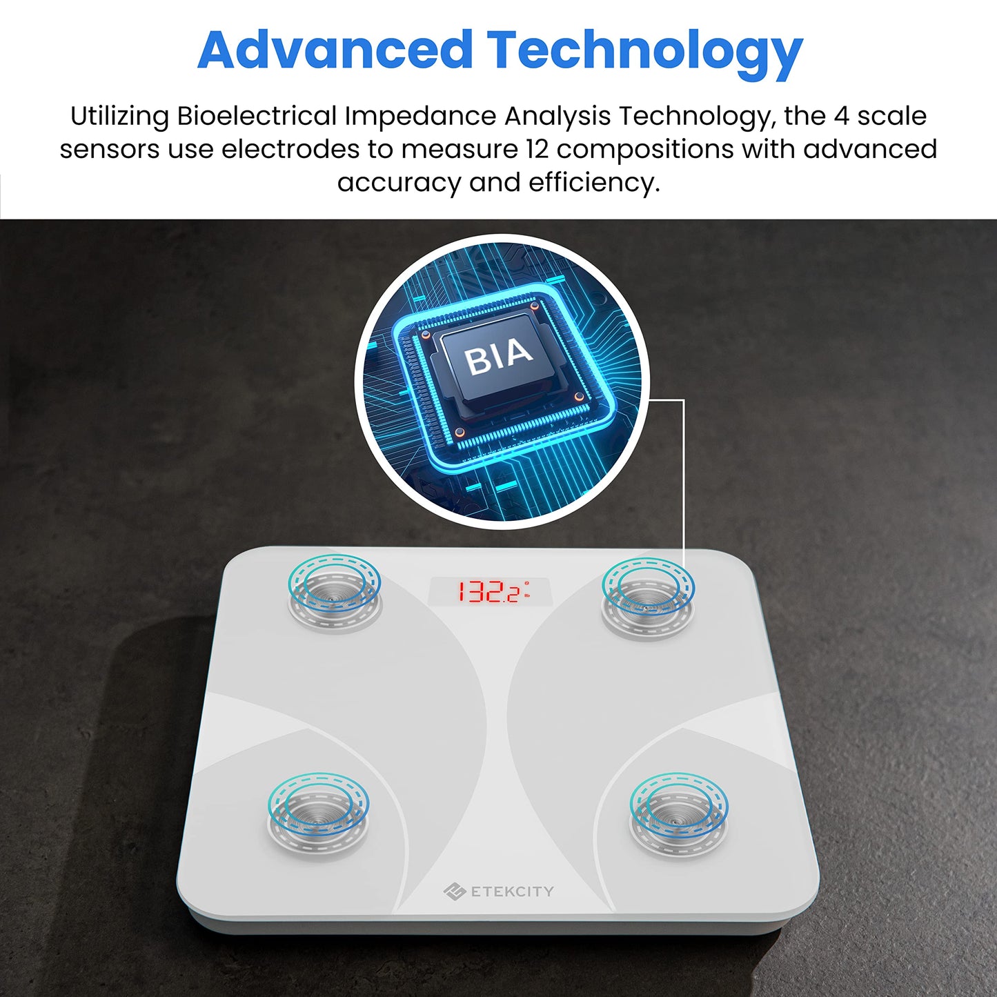 Etekcity Upgraded Smart Scale for Body Weight, FSA&HSA Eligible, Bathroom Digital Scale with BMI, Body Fat, Muscle Mass, 13 Metrics with a Large Display, Support Offline Mode and Apps Connection