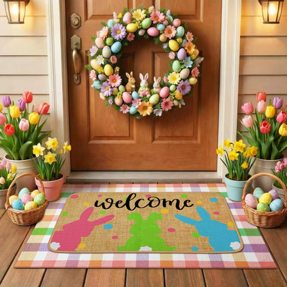 Tinideya 2 Pcs Halloween Door Mats Outdoor Layered Ghost Front Door Mat