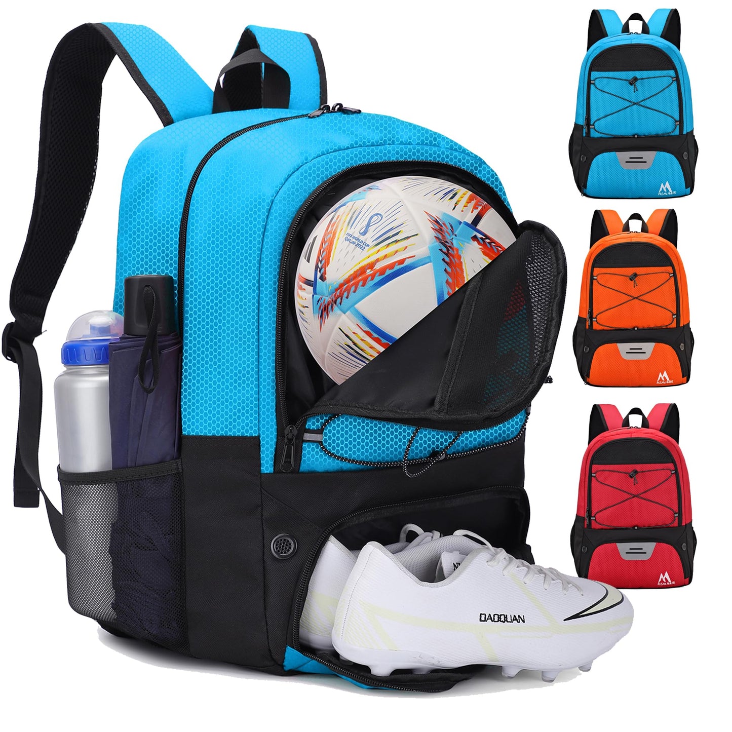 Hsmihair Soccer Bag,Youth Soccer Backpack with Ball and Cleat Compartment