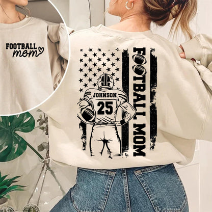Personalized Football Mom Shirt with Kids Names and Jersey Number, Custom Football Mama Shirt, Women Sport Shirts