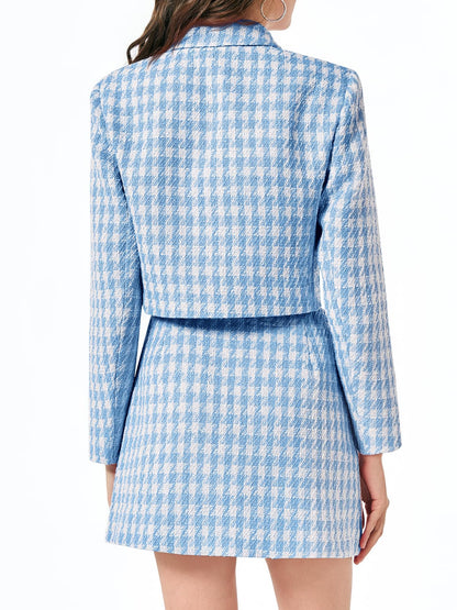Cicy Bell Womens Cropped Tweed Business Casual Suit
