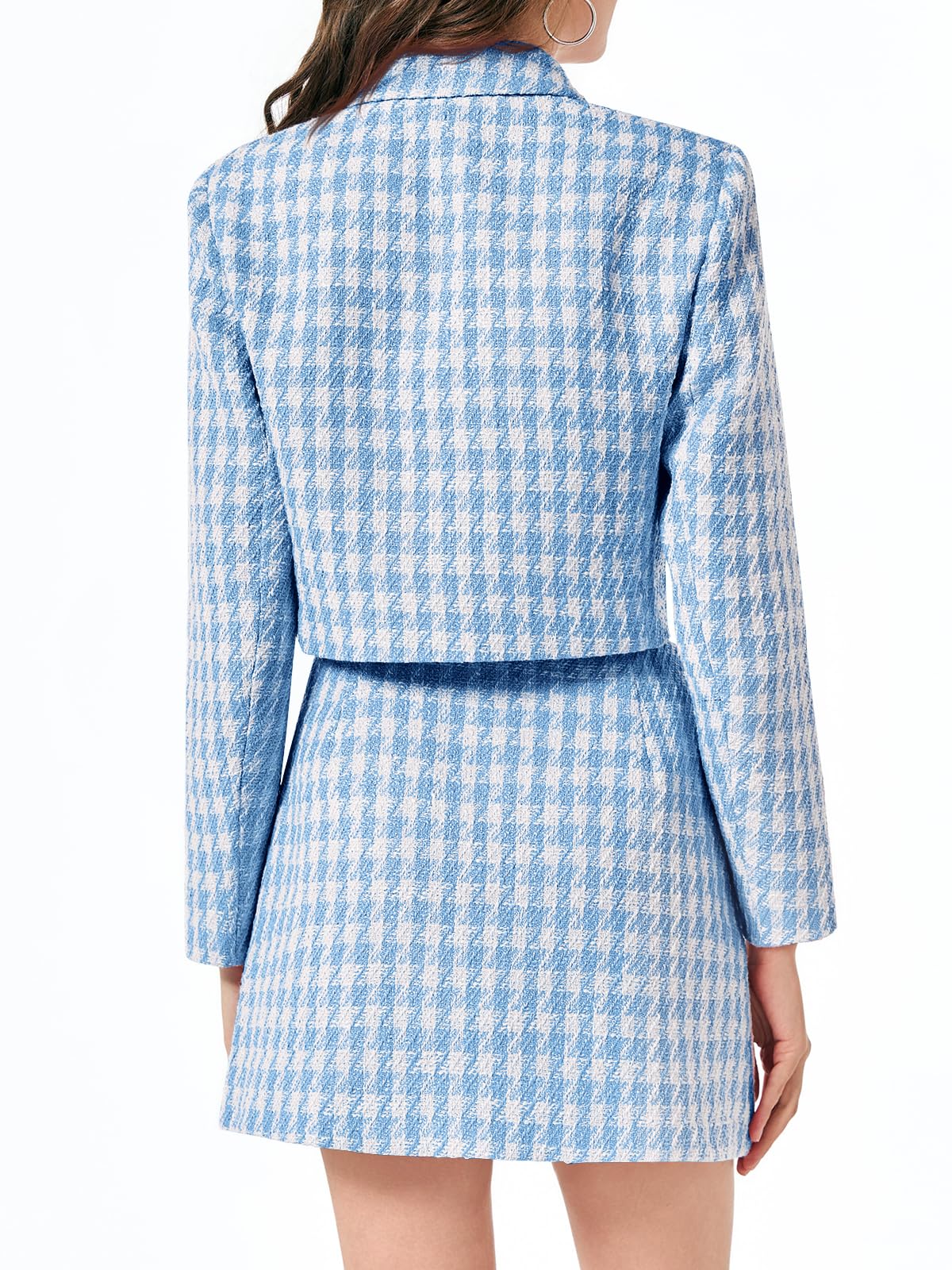 Cicy Bell Womens Cropped Tweed Business Casual Suit