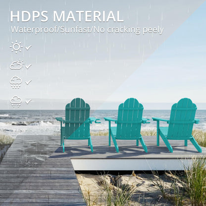 LUE BONA HDPS Adirondack Chairs Set, Fire Pit Outdoor Chair Weather Resistant with Cup Holder, Modern Plastic Chair Plastic for Patio, Deck, Proch, 350LBS, 4 Set, Dark Brown