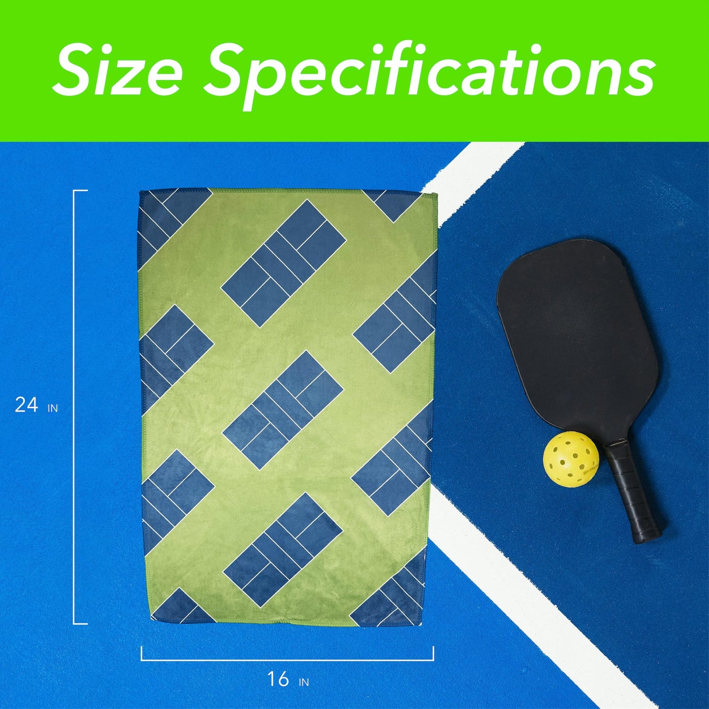 Pickleball Towel – Microfiber Sports Towel with Pickleball Pattern – Quick-Dry Sweat Towel for Pickleball Players, Accessories & Gifts (Teal Pickleball Paddles)