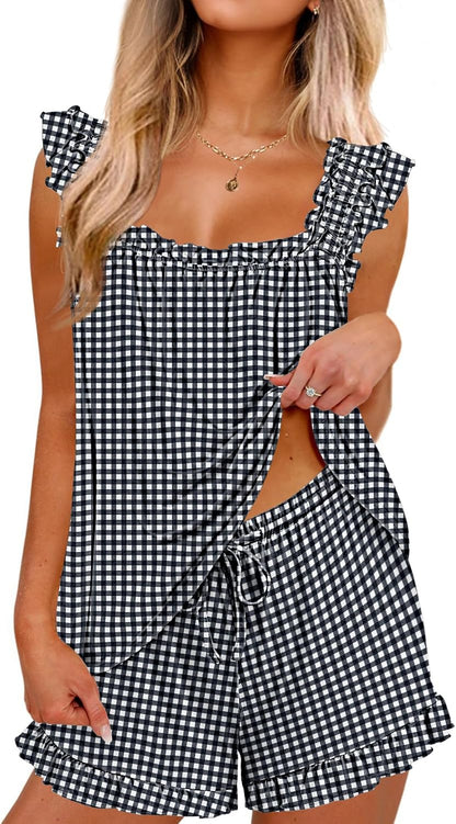 Ekouaer Pajama Set - 2 Piece Ruffle