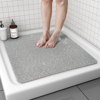 Non Slip Shower Mat, Comfortable Bath mat for Textured Surface,Quick Drying Easy Cleaning Shower Floor Mat for Wet Area,Without Suction Cups Pink 24 x 24